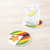 En Grès Dessous de verre de drapeau du Zimbabwe (Côté)