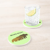 En Grès Dessous de verre de famille d'ours gris (Côté)