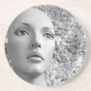En Grès Dessous de verre de femme mannequin français
