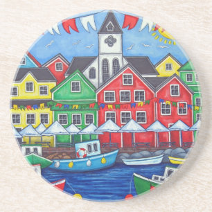 En Grès Dessous de verre de festival de ville natale par