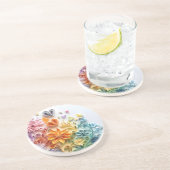 En Grès Dessous de verre de fleurs (Côté)