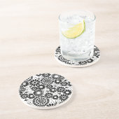 En Grès Dessous de verre de fleurs blanches rétro (Côté)