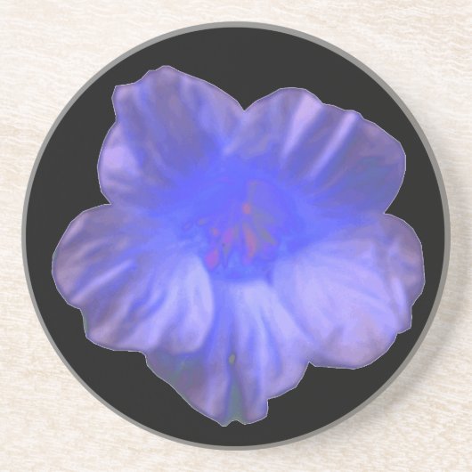 En Grès Dessous de verre de fleurs bleu Nasturtium (Devant)