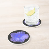 En Grès Dessous de verre de fleurs bleu Nasturtium (Côté)