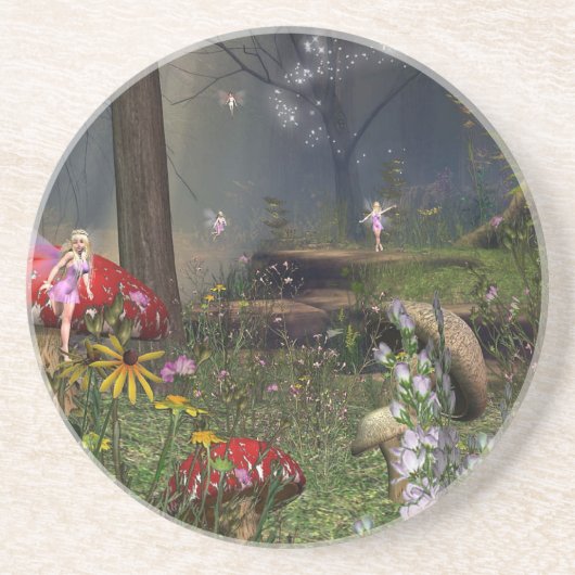 En Grès dessous de verre de forêt de féerie (Devant)