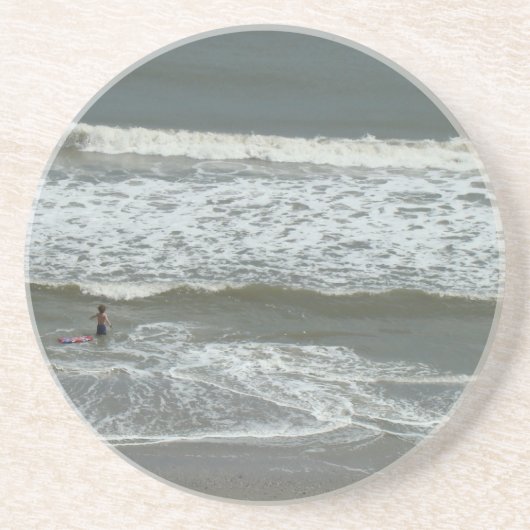 En Grès Dessous de verre de garçon et de mer (Devant)