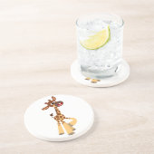 En Grès Dessous de verre de Giraffe Bébé Cartoon mignonne (Côté)