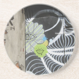En Grès Dessous de verre de graffiti