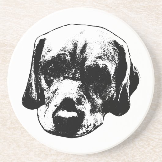 En Grès Dessous de verre de gros plan monochrome Labrador (Devant)