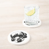 En Grès Dessous de verre de gros plan monochrome Labrador (Côté)