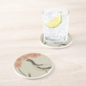 En Grès Dessous de verre de grue et d'orchidée (Côté)