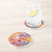 En Grès Dessous de verre de jardin fleuri (Côté)