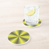 En Grès Dessous de verre de jaune d'illusion optique (Côté)