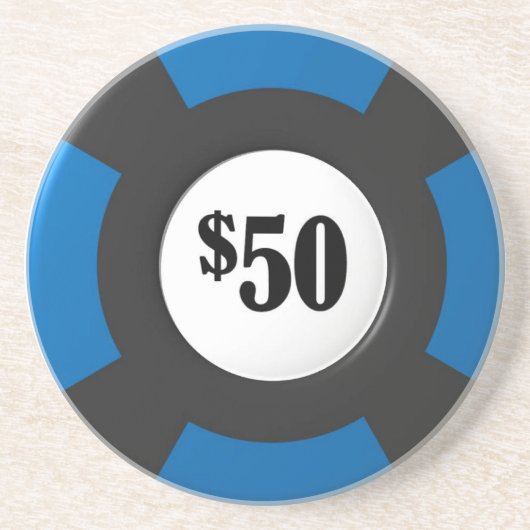 En Grès Dessous de verre de jeton de poker (Devant)