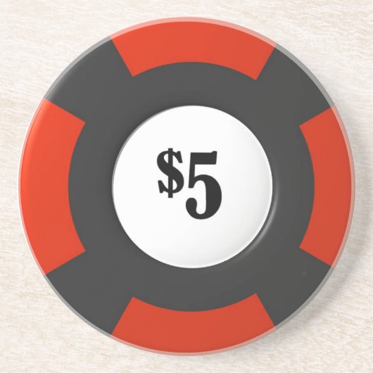 En Grès Dessous de verre de jeton de poker (Devant)