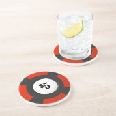 En Grès Dessous de verre de jeton de poker (Côté)