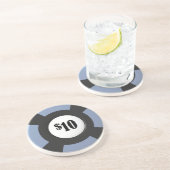 En Grès Dessous de verre de jeton de poker (Côté)