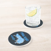 En Grès DESSOUS DE VERRE de la carte FINLANDE (Côté)