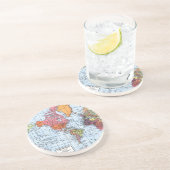 En Grès Dessous de verre de la carte mondiale (Côté)