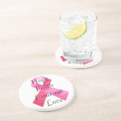 En Grès Dessous de verre de la foi au ruban rose Camouflag (Côté)