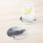 En Grès Dessous de verre de la grange d'hiver (Côté)