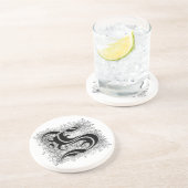 En Grès Dessous de verre de la lettre S de calligraphie (Côté)