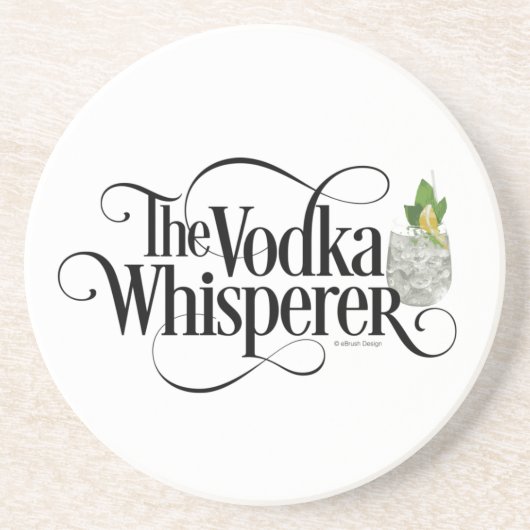 En Grès Dessous de verre de la Vodka Whisperer (Devant)