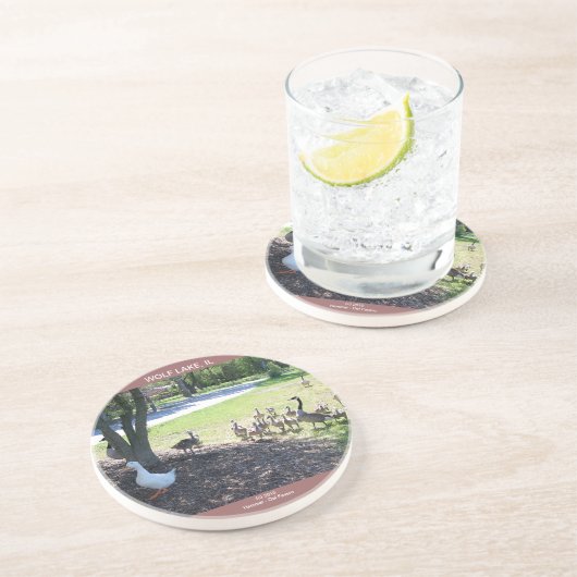 EN GRÈS DESSOUS DE VERRE DE LAC DE LOUP (Côté)