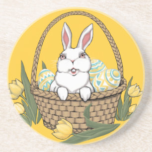 En Grès Dessous de verre de lapin de Pâques Festive Décora