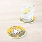 En Grès Dessous de verre de lapin de Pâques Festive Décora (Côté)
