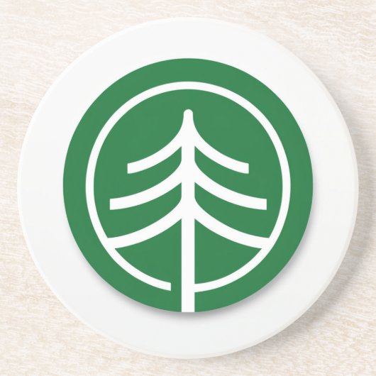 En Grès Dessous de verre de l'arbre géométrique (Devant)