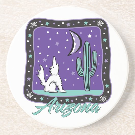 En Grès Dessous de verre de l'Arizona Coyote (Devant)