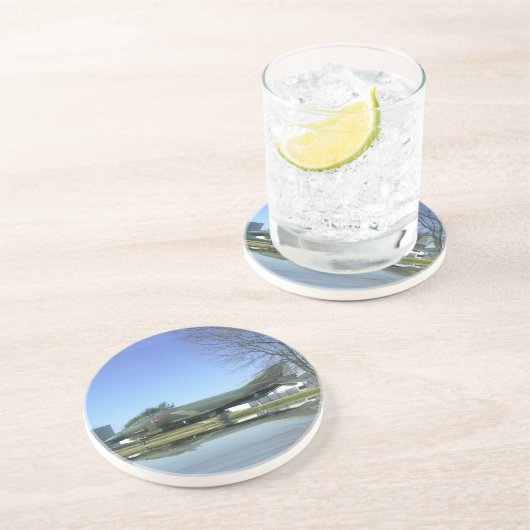 En Grès Dessous de verre de l'avion de combat (F4-Phantom) (Côté)