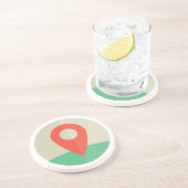 En Grès Dessous de verre de l'emplacement de la carte : (Côté)