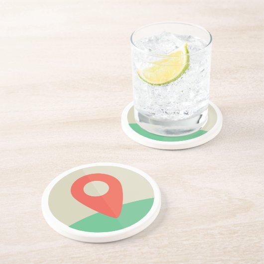 En Grès Dessous de verre de l'emplacement de la carte : (Côté)