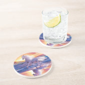 En Grès Dessous de verre de l'étalon blanc (Côté)