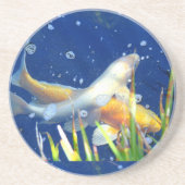 En Grès dessous de verre de l'étang de koi (Devant)