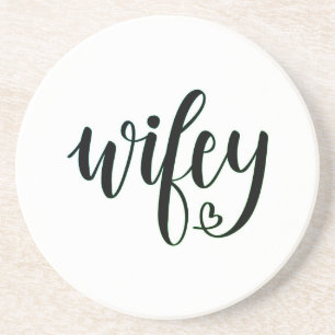En Grès Dessous de verre de lettres Wifey