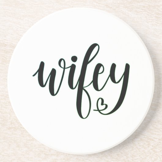 En Grès Dessous de verre de lettres Wifey (Devant)