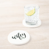 En Grès Dessous de verre de lettres Wifey (Côté)