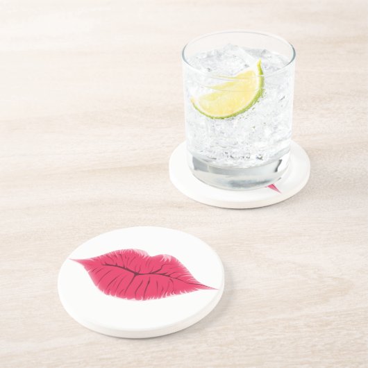 En Grès Dessous de verre de lèvres embrassables : (Côté)