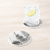En Grès Dessous de verre de liberté de statue (Côté)