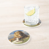 En Grès Dessous de verre de lion et d'agneau (Côté)