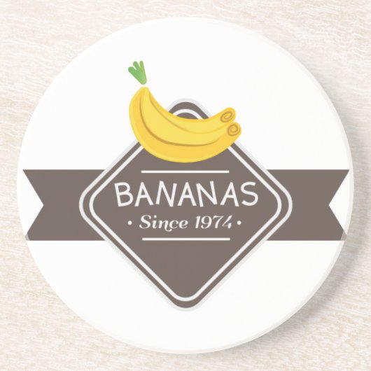 En Grès Dessous de verre de logo de BANANES (Devant)