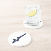 En Grès Dessous de verre de logo d'île de Fisher - marine (Côté)