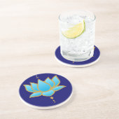 En Grès Dessous de verre de Lotus bleu (Côté)