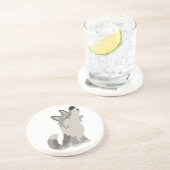 En Grès Dessous de verre de loup caricaturé de mignonne Ho (Côté)