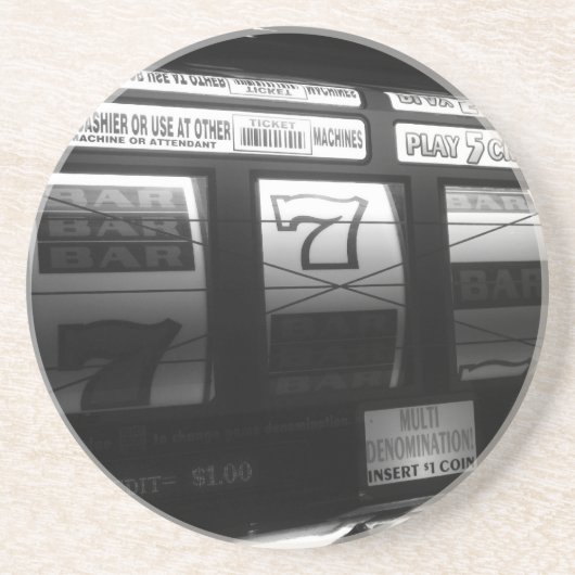 En Grès Dessous de verre de machine à sous (Devant)