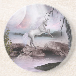 En Grès Dessous de verre de magie de licorne