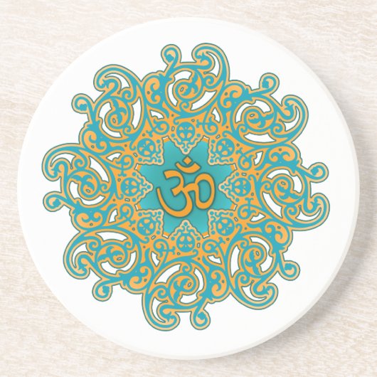 En Grès Dessous de verre de mandala de l'OM (Devant)